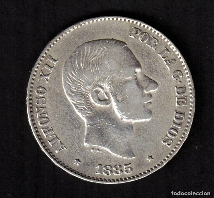 Coins of Spain: ESPA&Ntilde;A MONEDA 50 CENTAVOS DE PESO ALFONSO XII 1885 MANILA FILIPINAS
