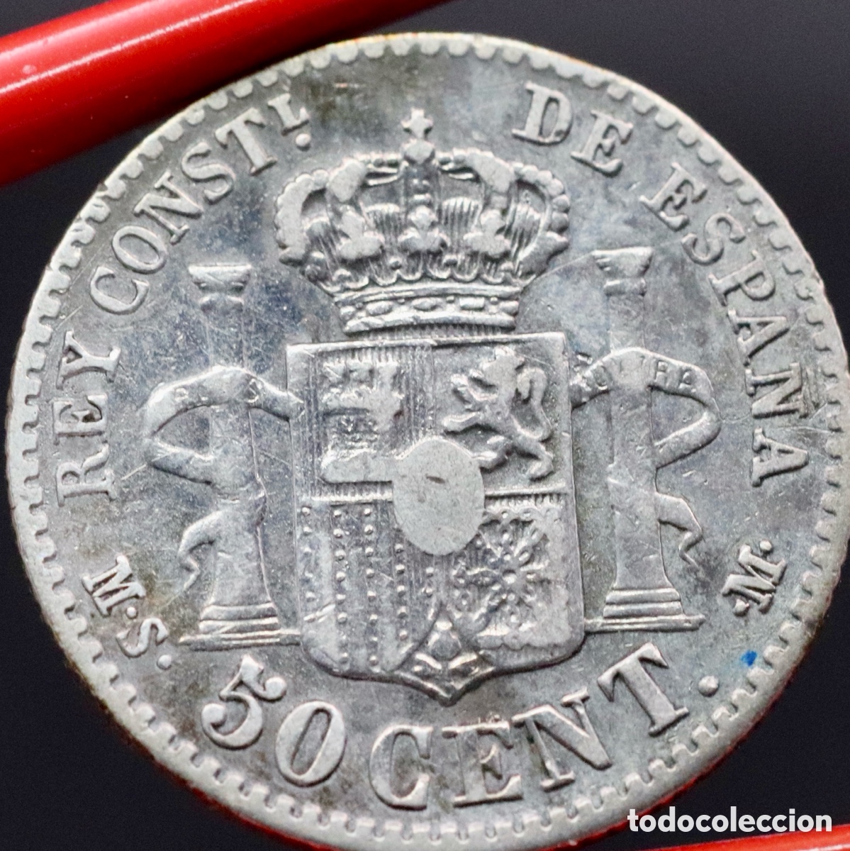 Monedas de Espa&ntilde;a: Alfonso XII, 50 c&eacute;ntimos de 1881 - Foto 2