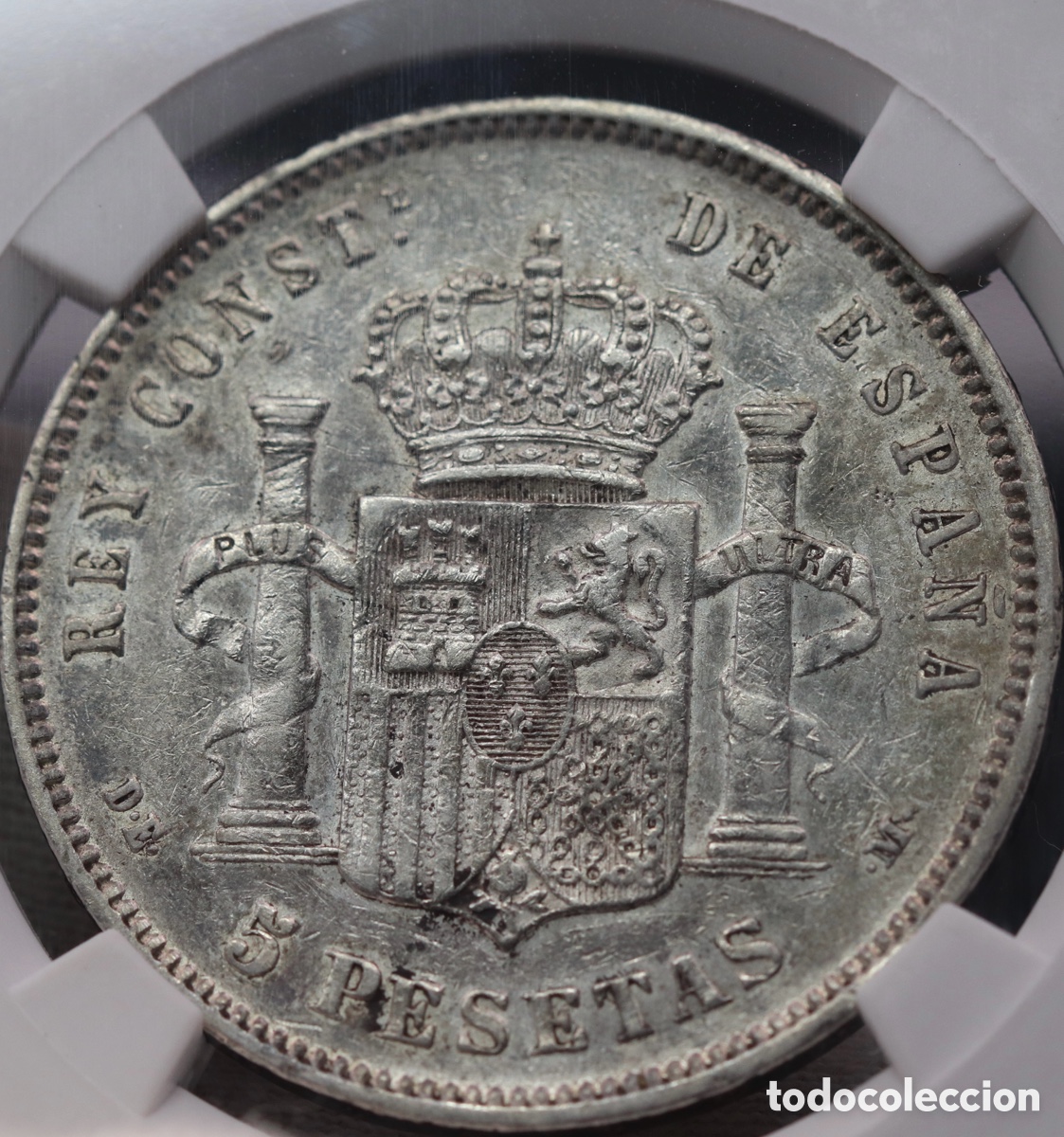 Monedas de Espa&ntilde;a: Alfonso XII, 5 Pesetas de 1877 - Foto 6