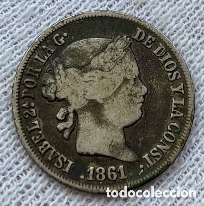 Monedas de Espa&ntilde;a: Moneda PLATA 2 Reales 1861 Madrid. ISABEL II