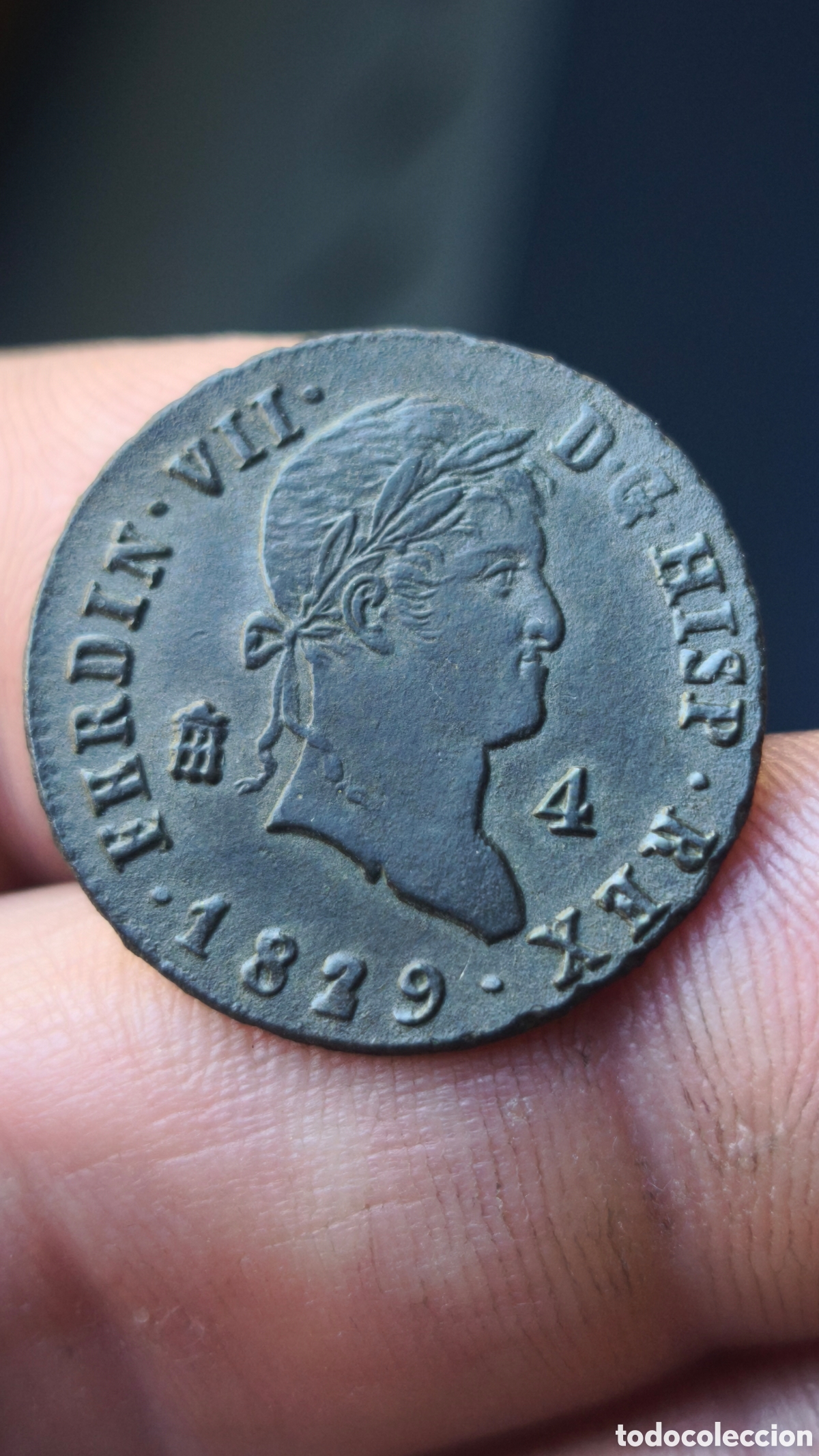 Monedas de Espa&ntilde;a: Fernando VII 1829 4 maravedis Segovia