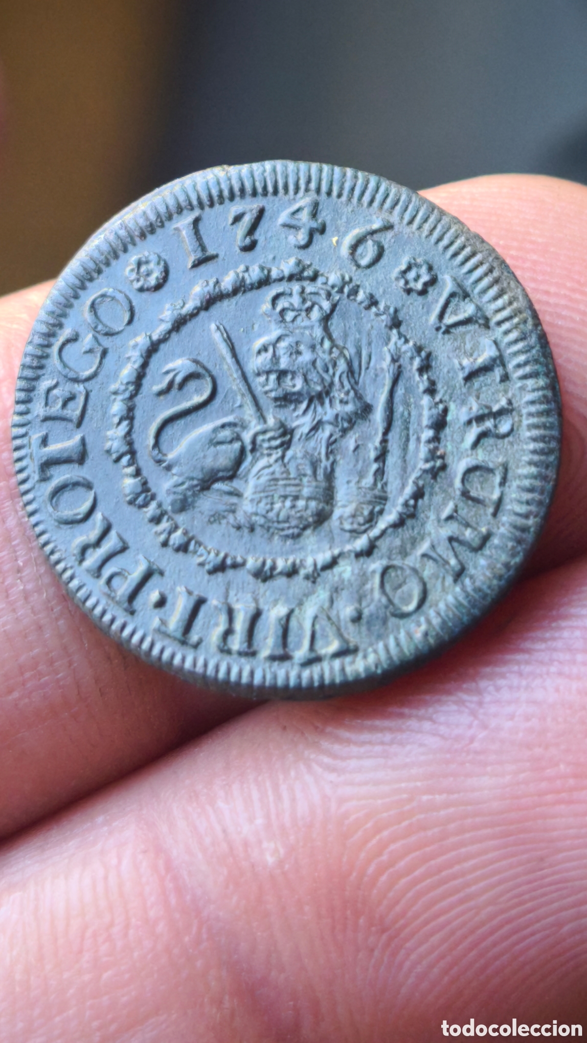 Monedas de Espa&ntilde;a: Felipe V 1746 2 maravedis Segovia