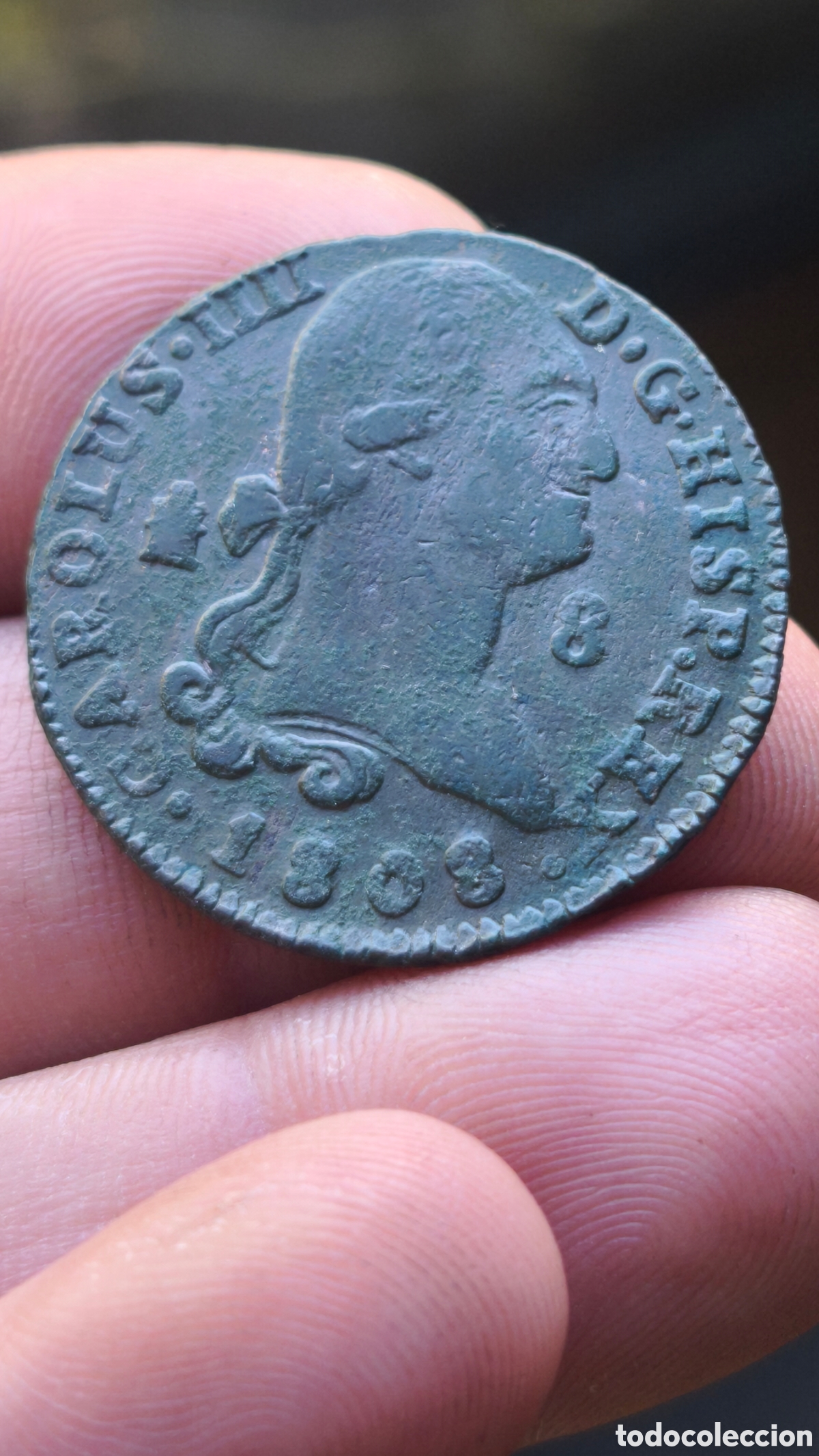Monedas de Espa&ntilde;a: Carlos IV 1808 8 maravedis Segovia