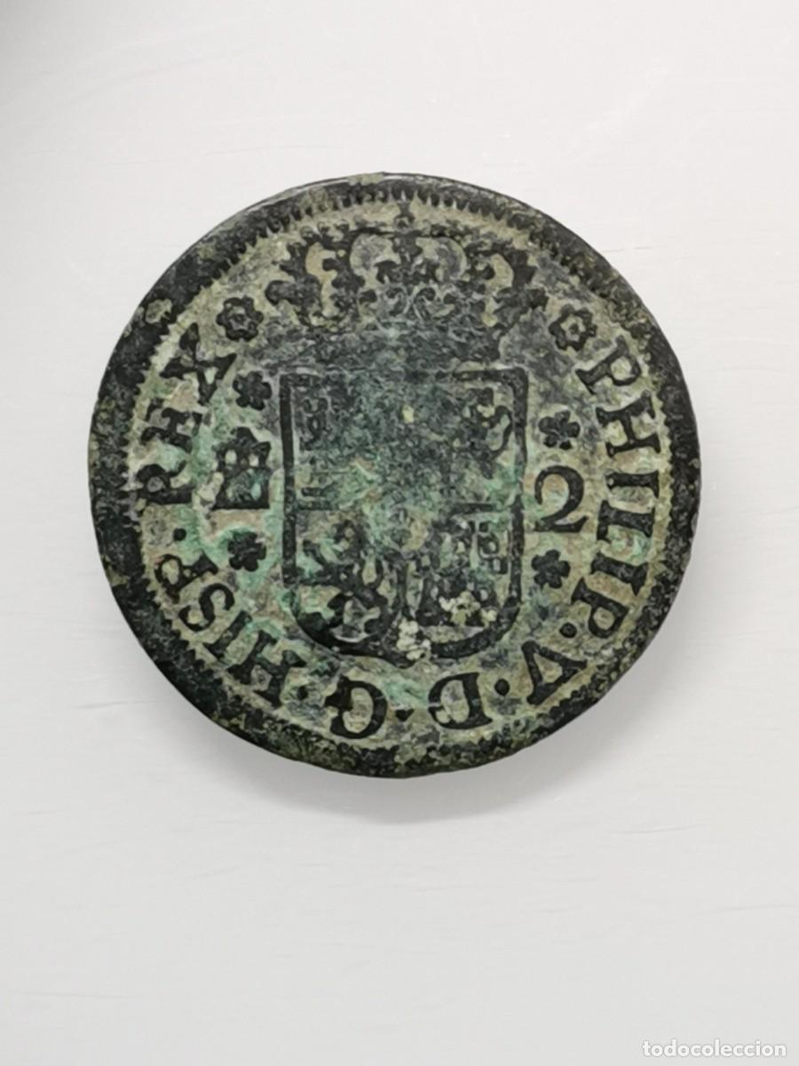 Monedas de Espa&ntilde;a: Felipe V - 2 Maraved&iacute;s 1744 Segovia. - Foto 2