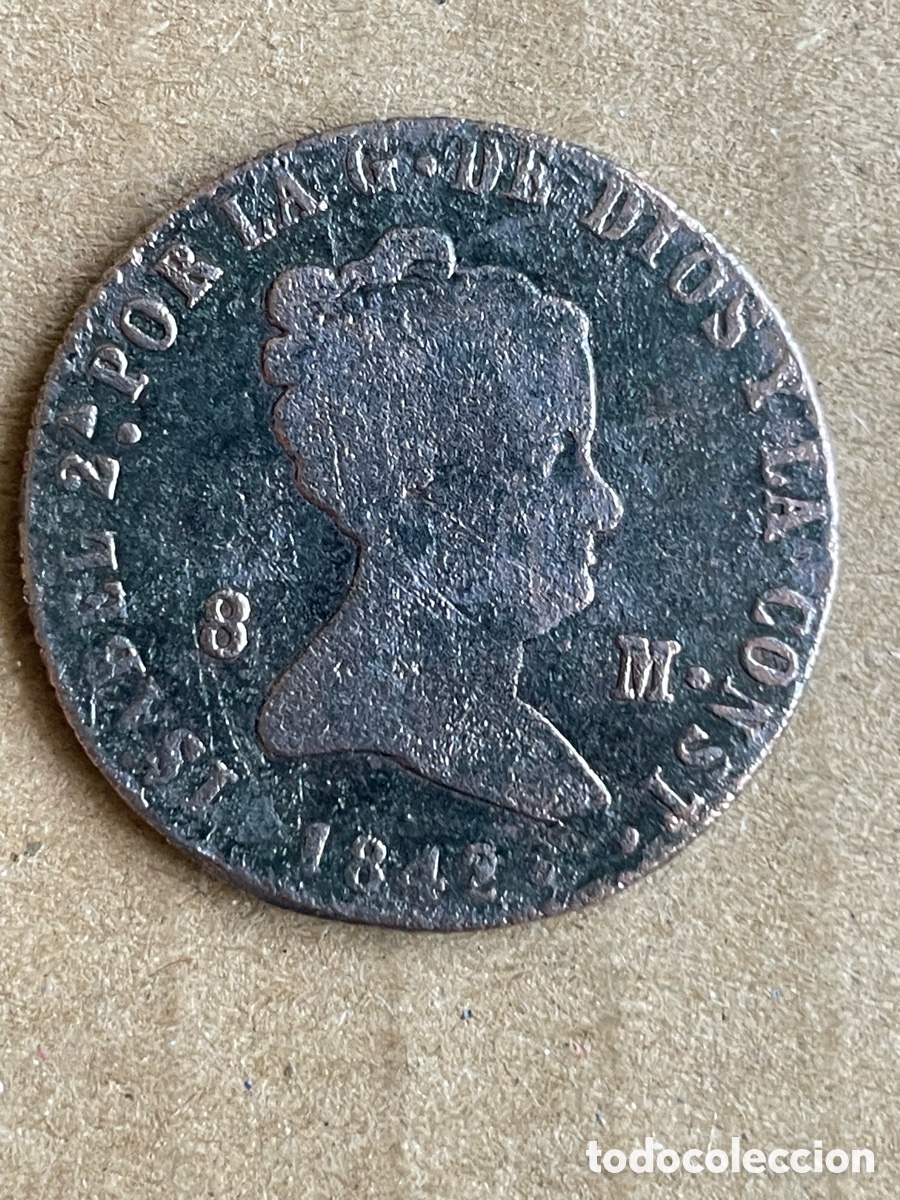 Monedas de Espa&ntilde;a: Moneda Isabel II a&ntilde;o 1842 / 8 Maraved&iacute;s - Foto 1