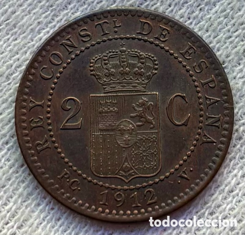 Monedas de Espa&ntilde;a: Moneda 2 Centimos 1912 ALFONSO XIII - Foto 1