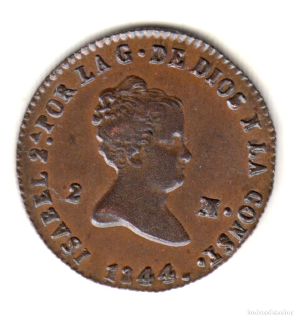 Monedas de Espa&ntilde;a: ESPA&Ntilde;A 2 maravedis cobre 1844 Segovia - Reina Isabel II