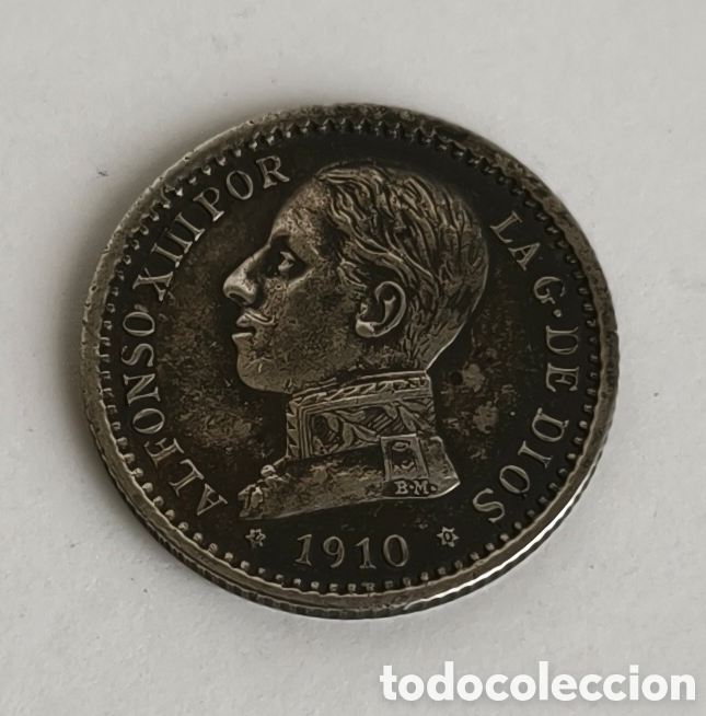 Monedas de Espa&ntilde;a: Moneda de plata 50 centimos de Alfonso XIII. 1910. 1-0. PCV. BM