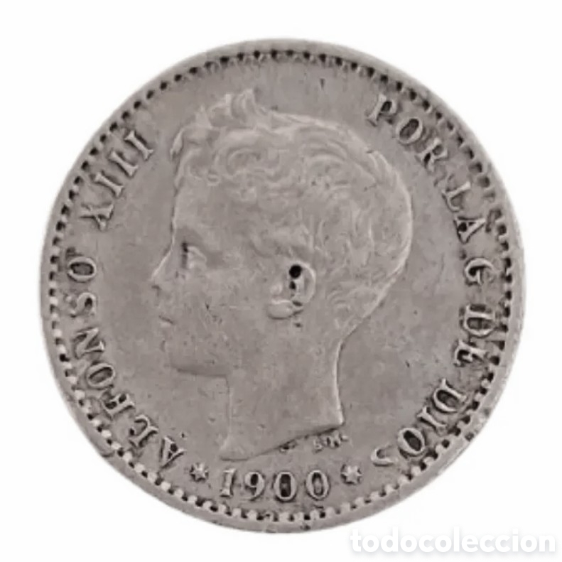 Monnaies d'Espagne: ALFONSO XIII. 50 CENTIMOS 1900 * 00. PLATA. EBC.