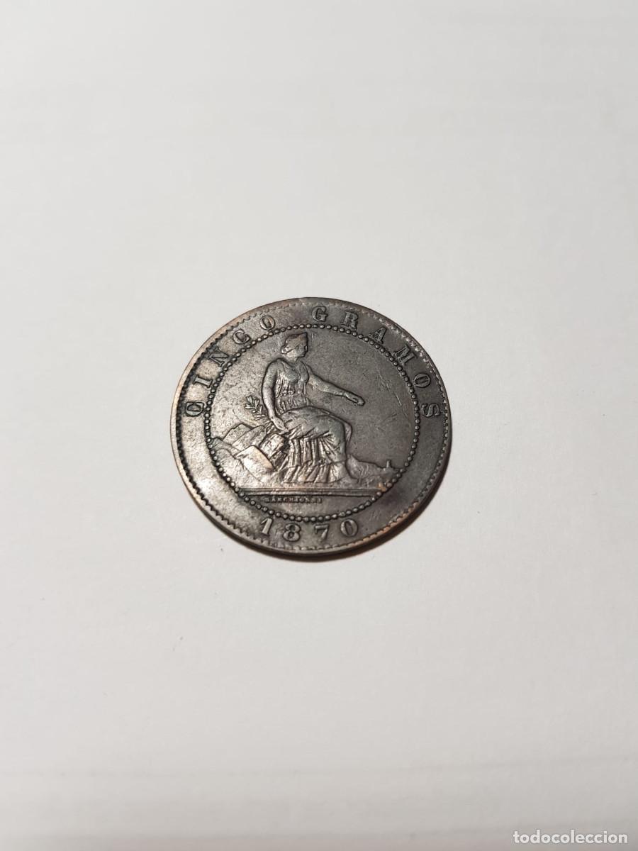 Monedas de Espa&ntilde;a: ESPA&Ntilde;A-GOBIERNO PROVISIONAL-5 CENTIMOS-1870 - Foto 1