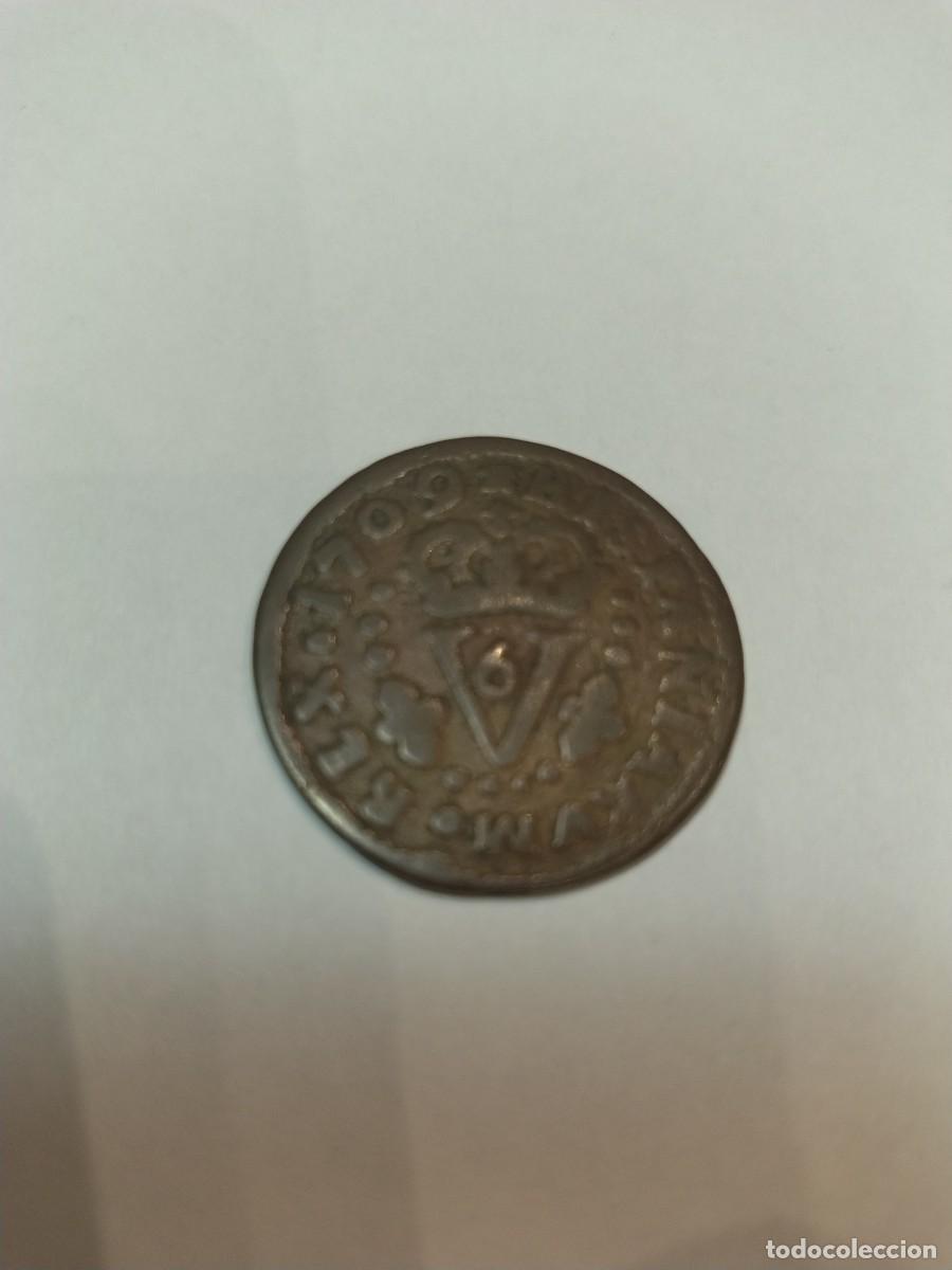 Monedas de Espa&ntilde;a: No32-SEIS DINEROS FELIPE V 1708 VALENCIA