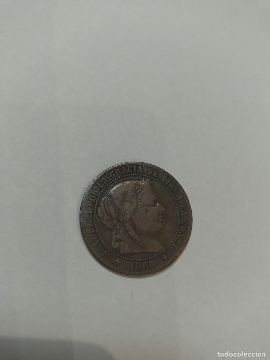 Monedas de Espa&ntilde;a: No41- DOS CENTIMOS Y MEDIO DE ESCUDO ISABEL II 1868