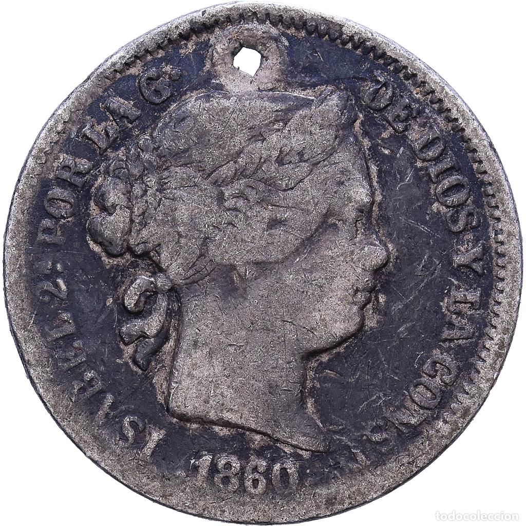 Monedas de Espa&ntilde;a: [#1535183] Espa&ntilde;a, Isabel II, 1 R&eacute;al, 1860, Madrid, Plata, BC+