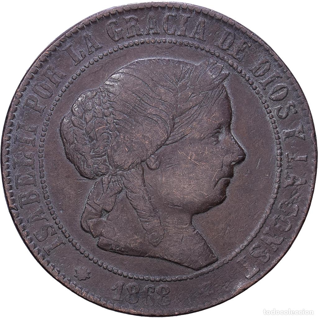 Monedas de Espa&ntilde;a: [#1552658] Espa&ntilde;a, Isabel II, 5 Centimos, 1868, Madrid, Cobre, BC+, KM:635.1