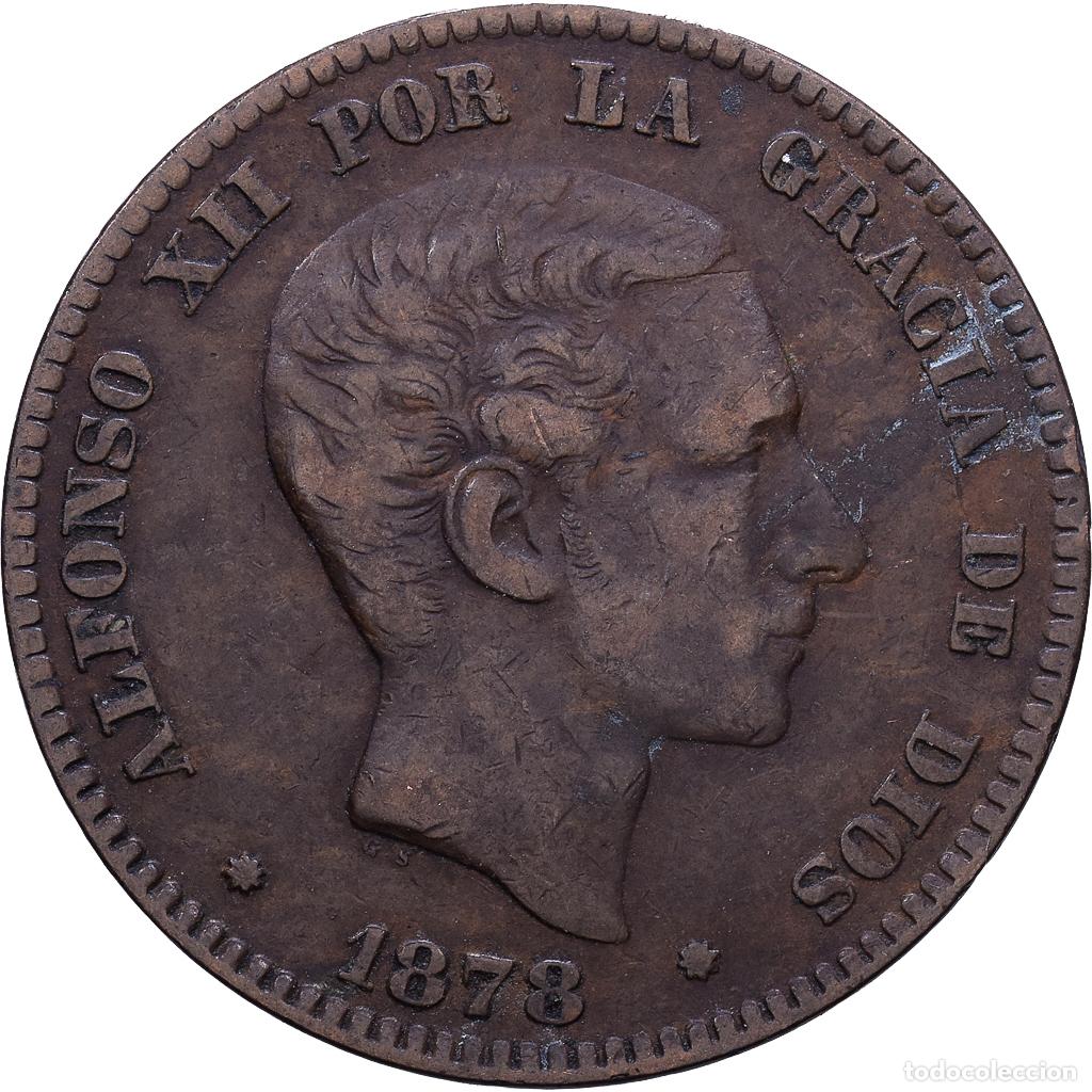 Monedas de Espa&ntilde;a: [#1535148] Espa&ntilde;a, Alfonso XII, 10 Centimos, 1878, Barcelona, Bronce, BC+, KM:675
