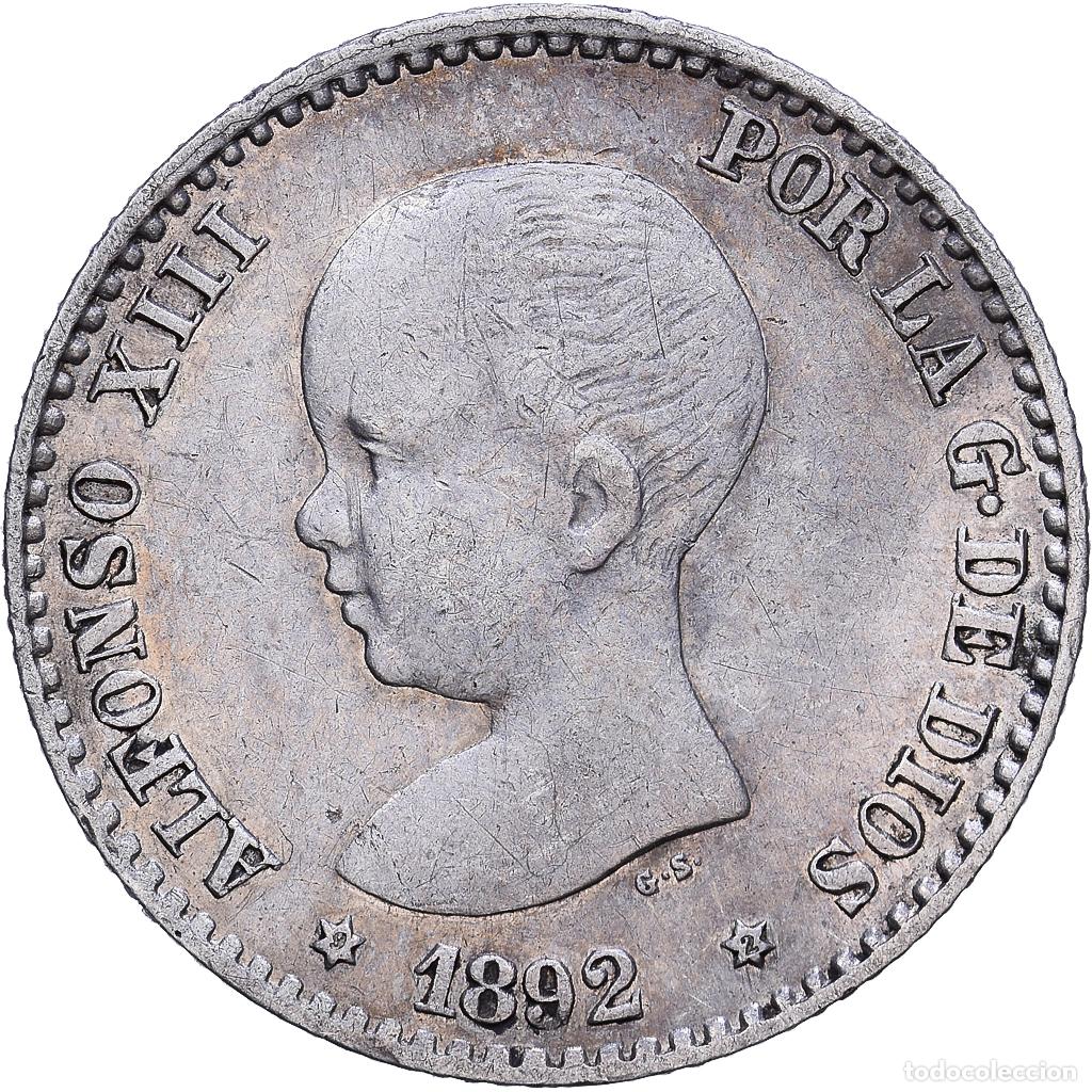 Monedas de Espa&ntilde;a: [#1118164] Moneda, Espa&ntilde;a, Alfonso XIII, 50 Centimos, 1892, Madrid, BC+, Plata, KM:690