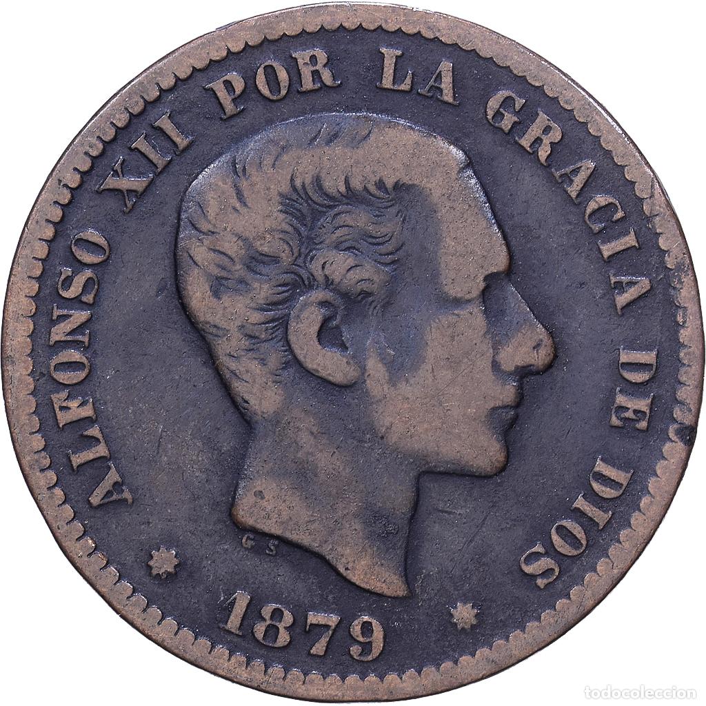 Coins of Spain: [#1530569] Espa&ntilde;a, Alfonso XII, 5 Centimos, 1879, Madrid, Bronce, BC+, KM:674