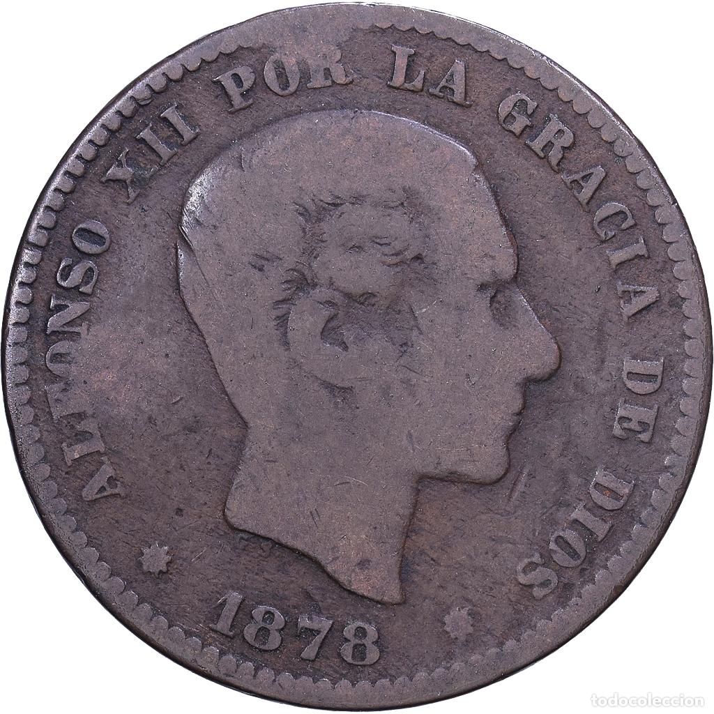 Monedas de Espa&ntilde;a: [#1530868] Espa&ntilde;a, Alfonso XII, 5 Centimos, 1878, Bronce, BC+, KM:674