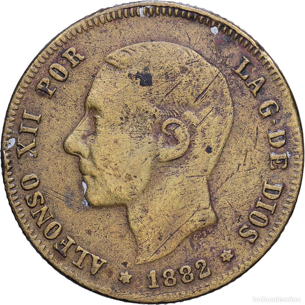 Monedas de Espa&ntilde;a: [#1530713] Espa&ntilde;a, Alfonso XII, 2 Pesetas, 1882, Madrid, FAUX, Cobre, BC+, KM:678.2