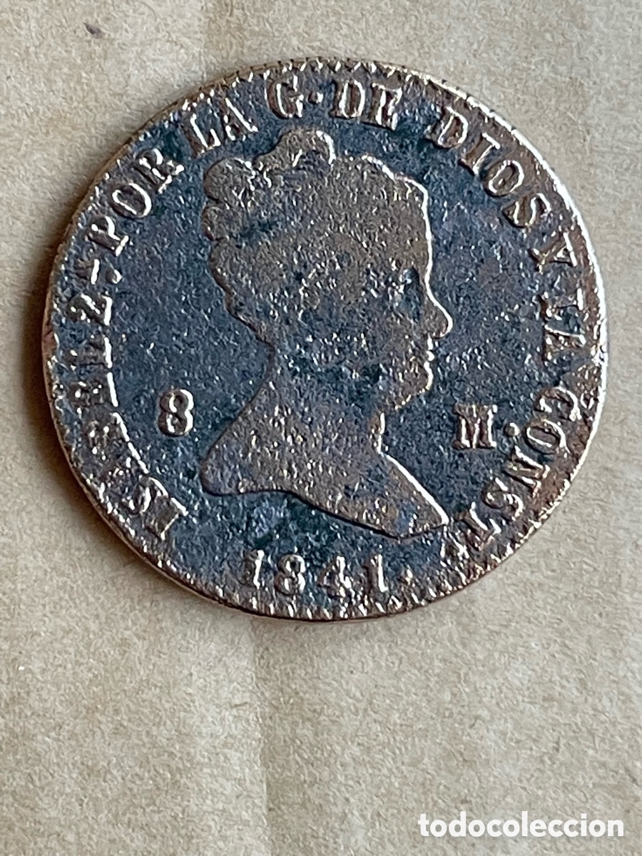 Monedas de Espa&ntilde;a: Moneda Isabel II a&ntilde;o 1841 / 8 Maraved&iacute;s - Foto 1