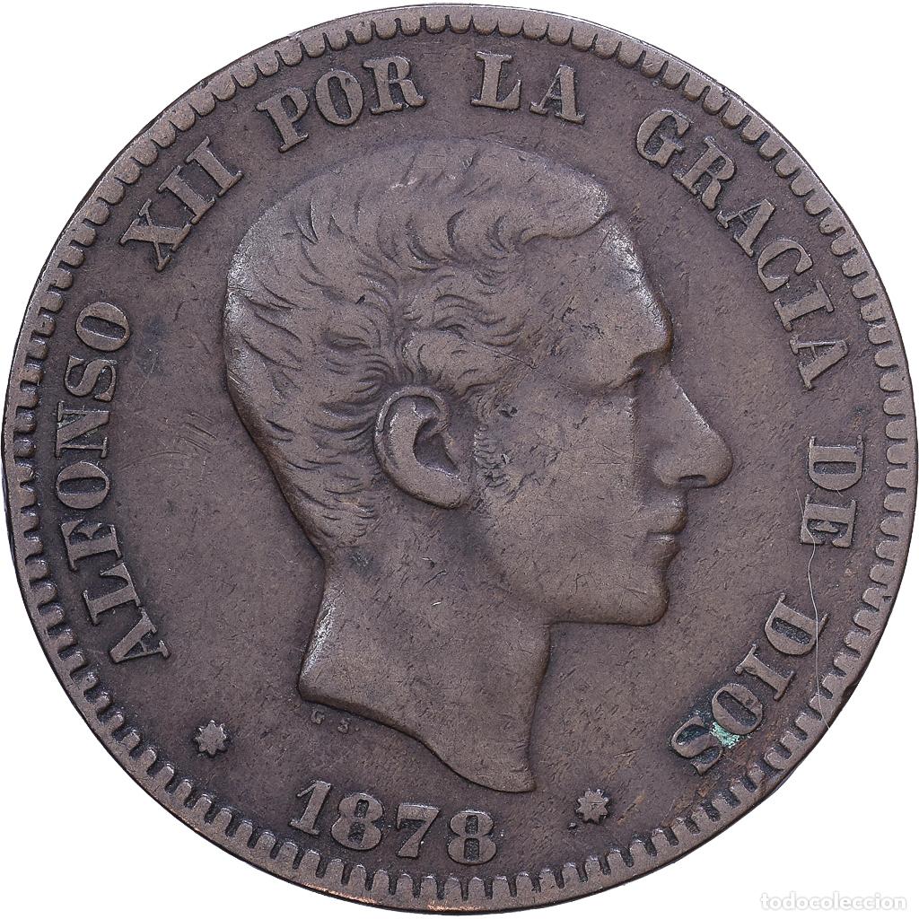Monedas de Espa&ntilde;a: [#1530839] Espa&ntilde;a, Alfonso XII, 10 Centimos, 1878, Madrid, Bronce, MBC, KM:675