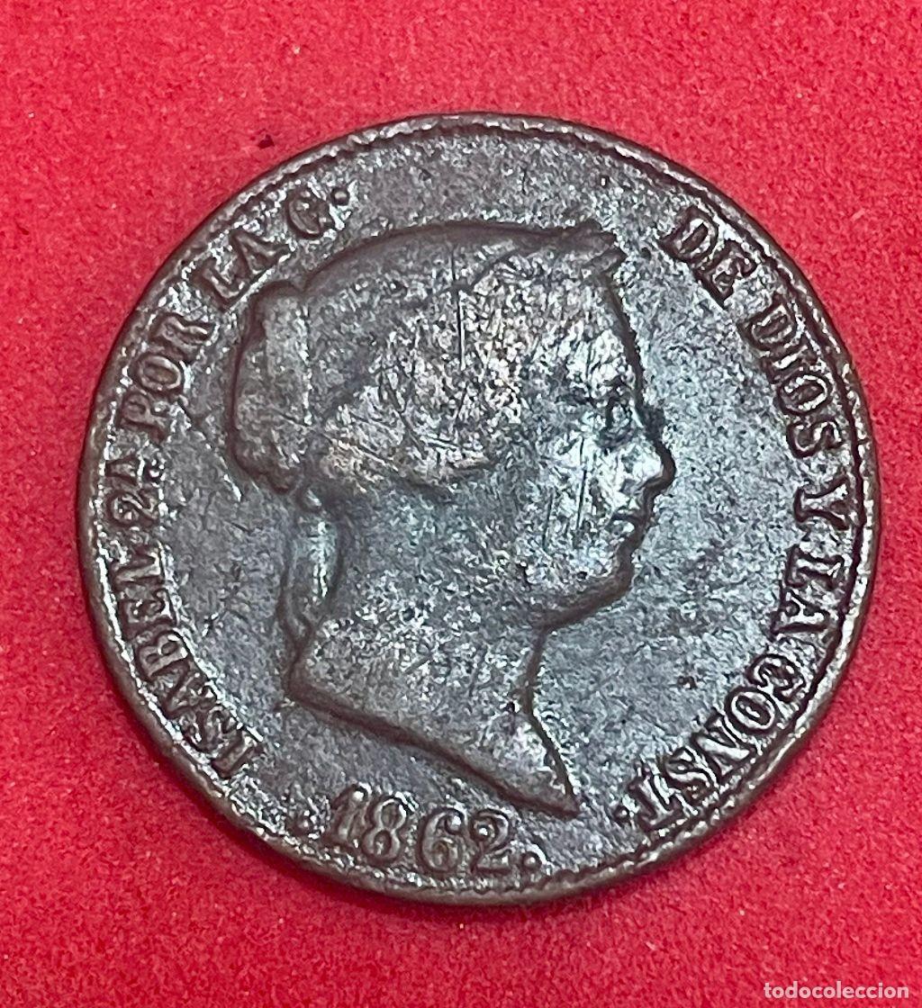 M&uuml;nzen von Spanien: 25 CENTIMOS DE ISABEL II. A&Ntilde;O 1862