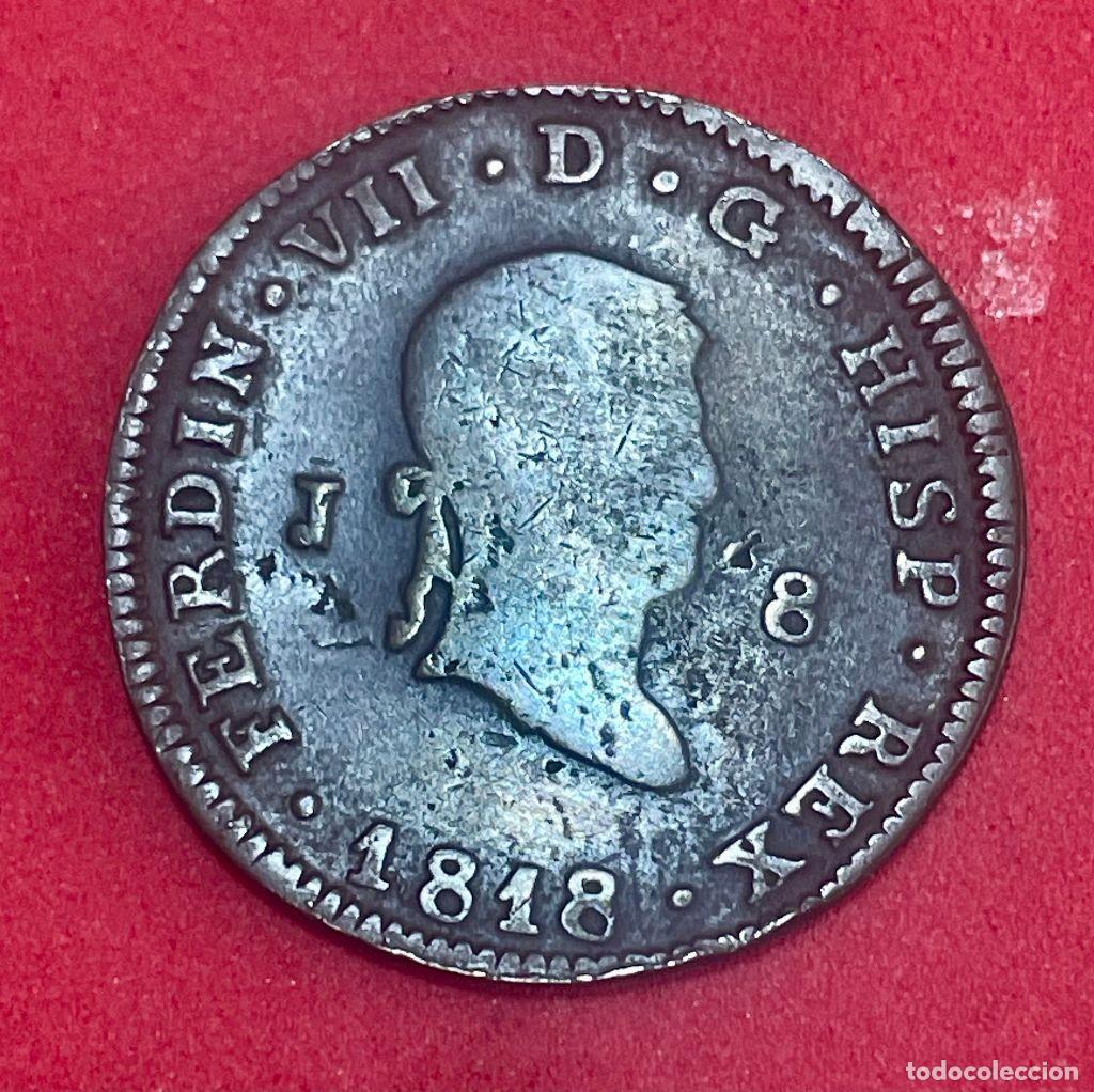 M&uuml;nzen von Spanien: 8 MARAVEDIES. FERNANDO VII. A&Ntilde;O 1818