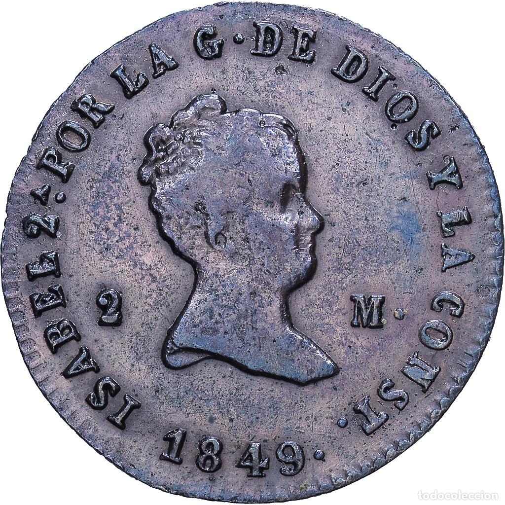 Monedas de Espa&ntilde;a: [#1548037] Espa&ntilde;a, Isabel II, 2 Maravedis, 1849, Jubia, Cobre, MBC, KM:532.1