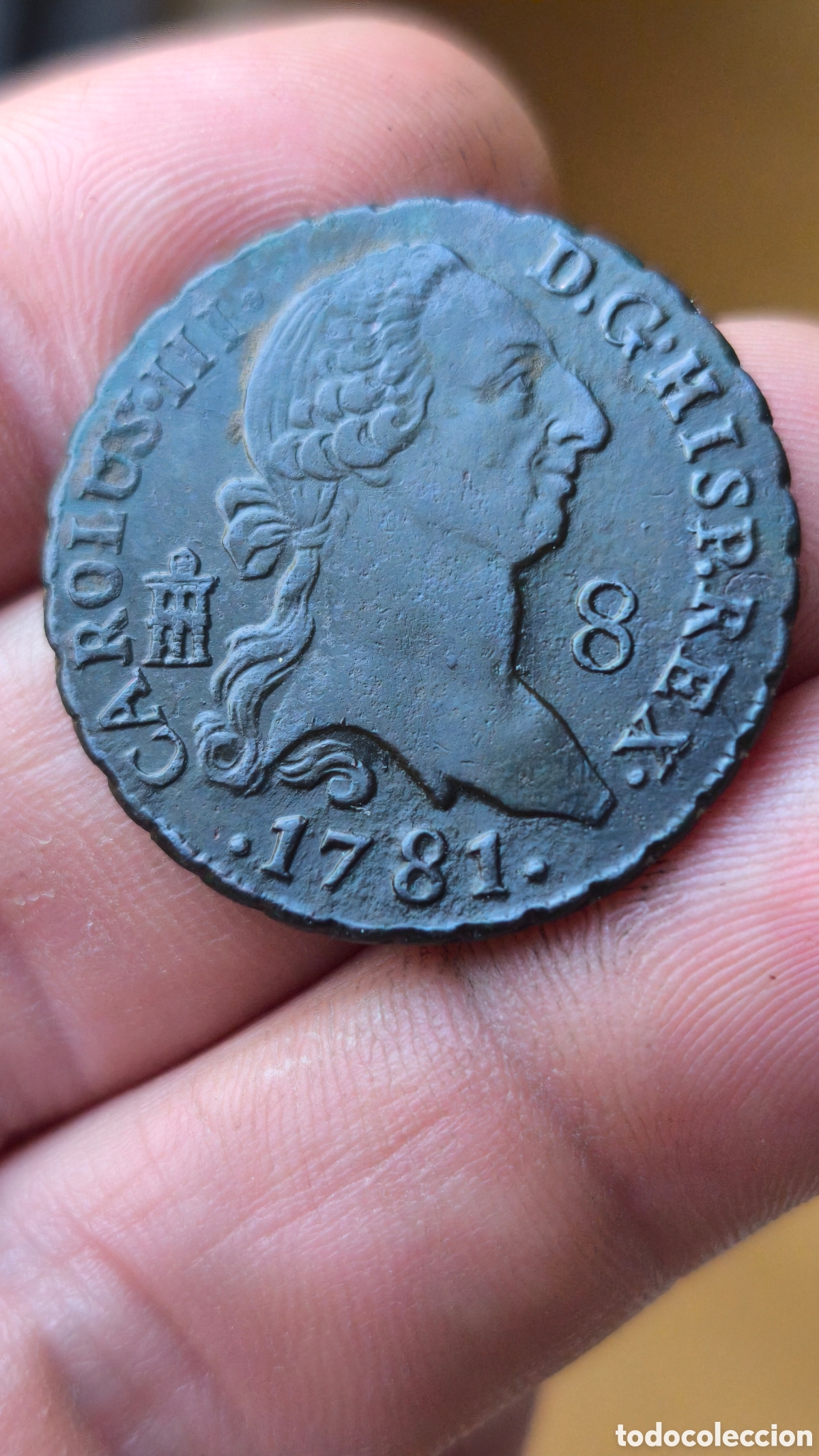 Monedas de Espa&ntilde;a: Carlos III 1781 8 maravedis Segovia