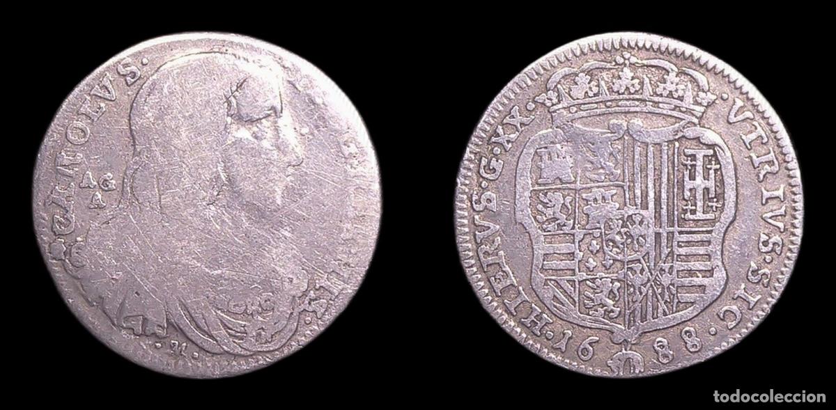 Monedas de Espa&ntilde;a: IMPERIO ESPA&Ntilde;OL NAPOLES CARLOS II 1 TARI 1688 BC/BC+ PLATA