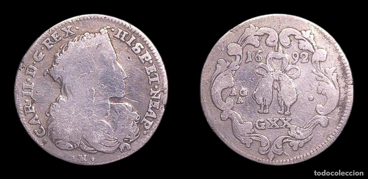 Monedas de Espa&ntilde;a: IMPERIO ESPA&Ntilde;OL NAPOLES CARLOS II 1 TARI 1692 BC PLATA