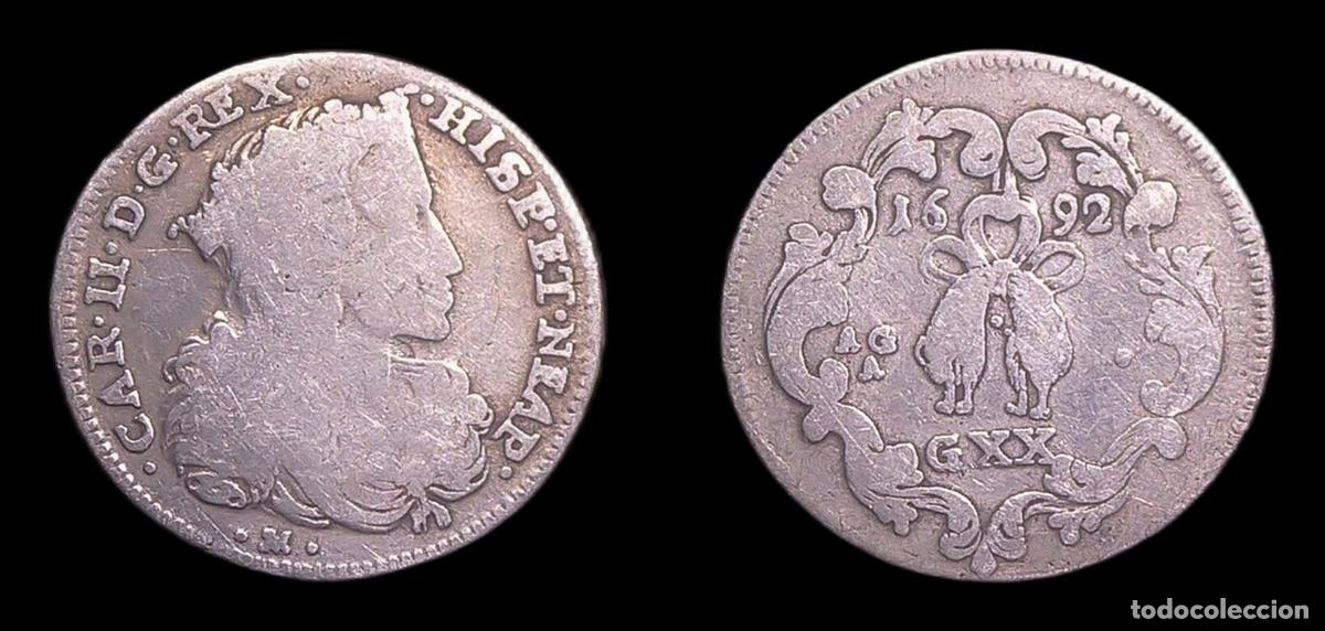 Monedas de Espa&ntilde;a: IMPERIO ESPA&Ntilde;OL NAPOLES CARLOS II 1 TARI 1692 BC PLATA