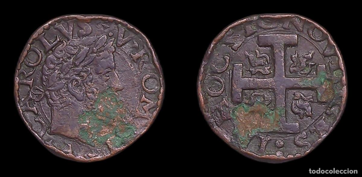 Monedas de Espa&ntilde;a: IMPERIO ESPA&Ntilde;OL NAPOLES CARLOS V CARLOS I ESPA&Ntilde;A 3 CAVALLI S/F CANTO GOLPEADO CORROSIONES