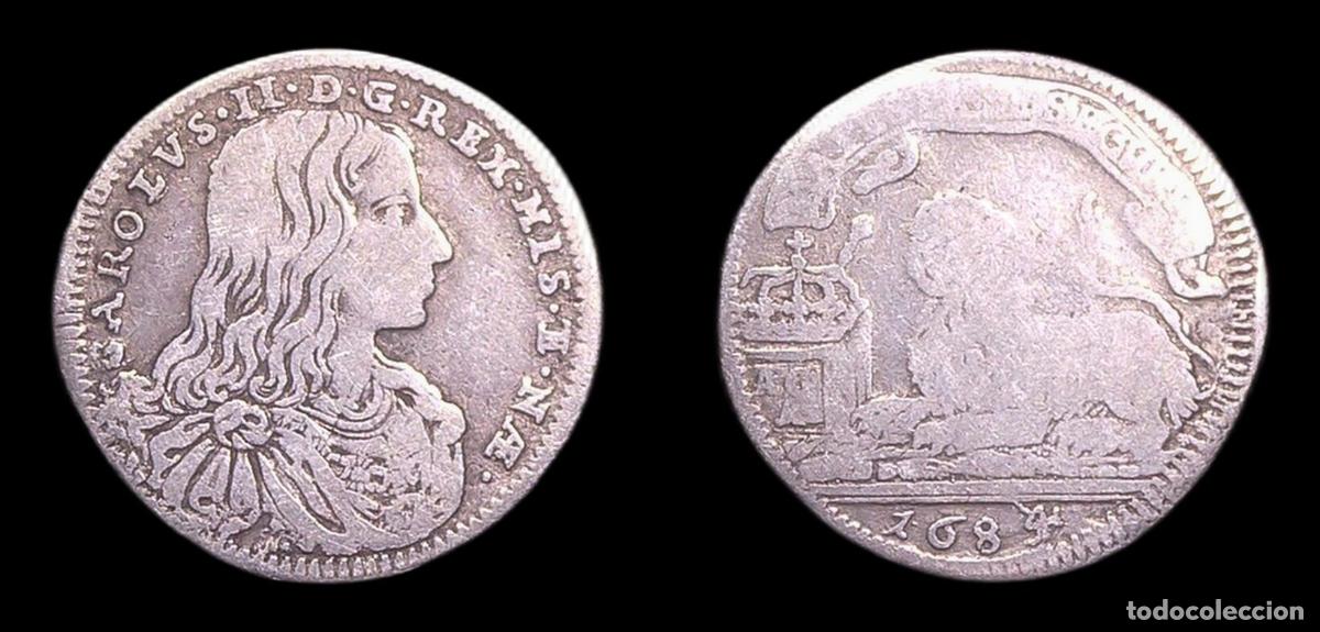 Monedas de Espa&ntilde;a: IMPERIO ESPA&Ntilde;OL NAPOLES CARLOS II 1 CARLINO 1684 BC/BC+ PLATA