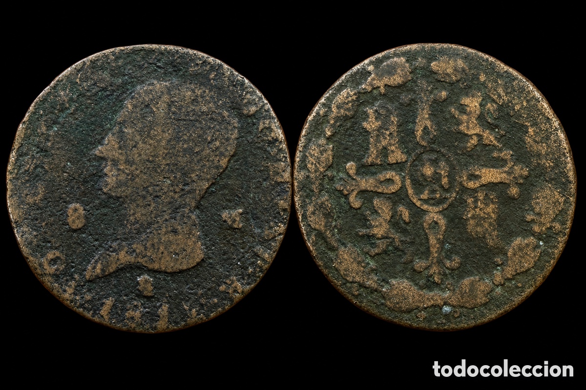 Monedas de Espa&ntilde;a: 8 maraved&iacute;s Jos&eacute; Napole&oacute;n 1812