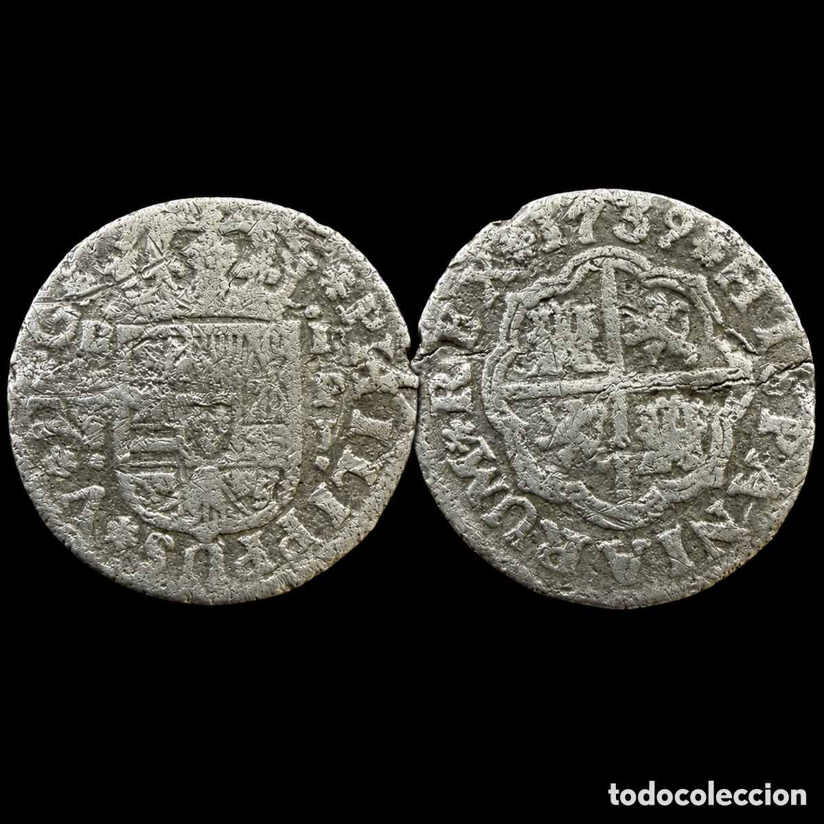 Monedas de Espa&ntilde;a: 1 real Felipe V 1739 Sevilla PJ