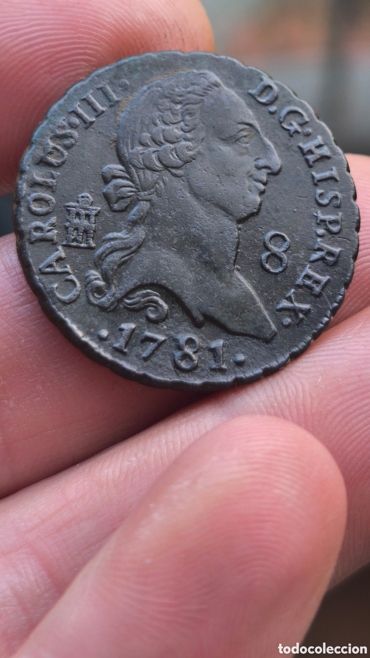 M&uuml;nzen von Spanien: Carlos III 1781 8 maravedis Segovia