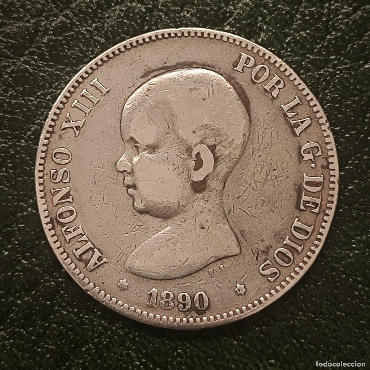 Monedas de Espa&ntilde;a: 5 Pesetas Alfonso XIII 1890 - Plata 900