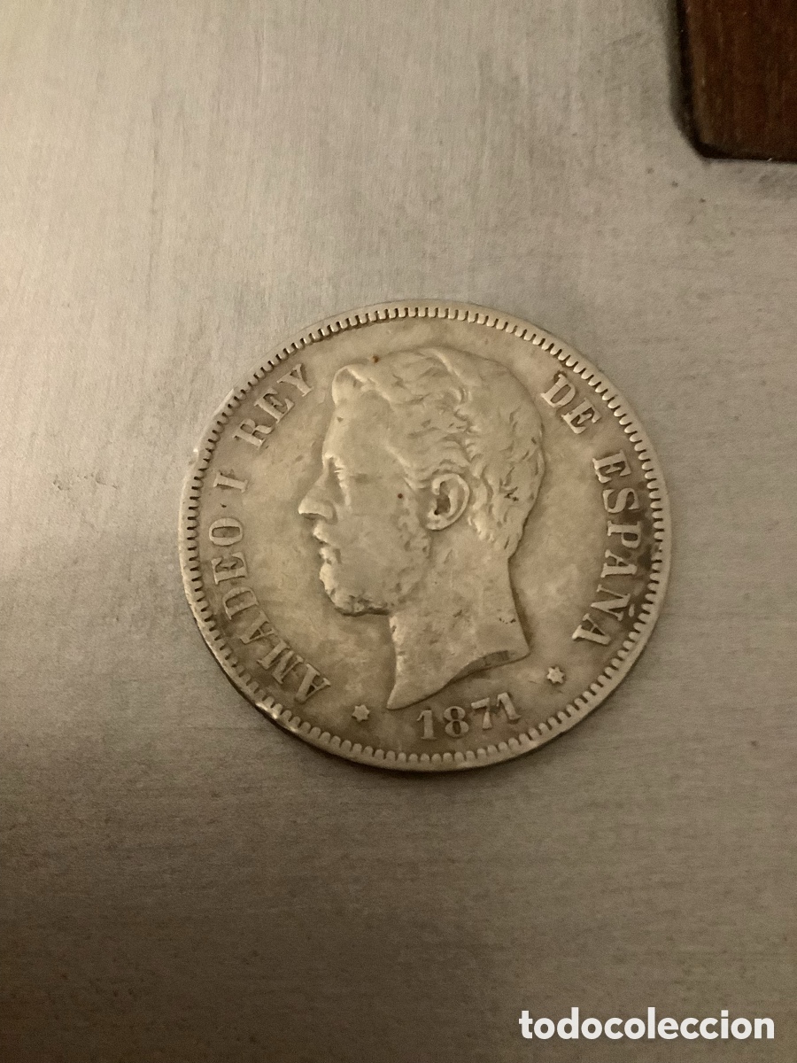 Monnaies d'Espagne: Moneda Amadeo 1871 .