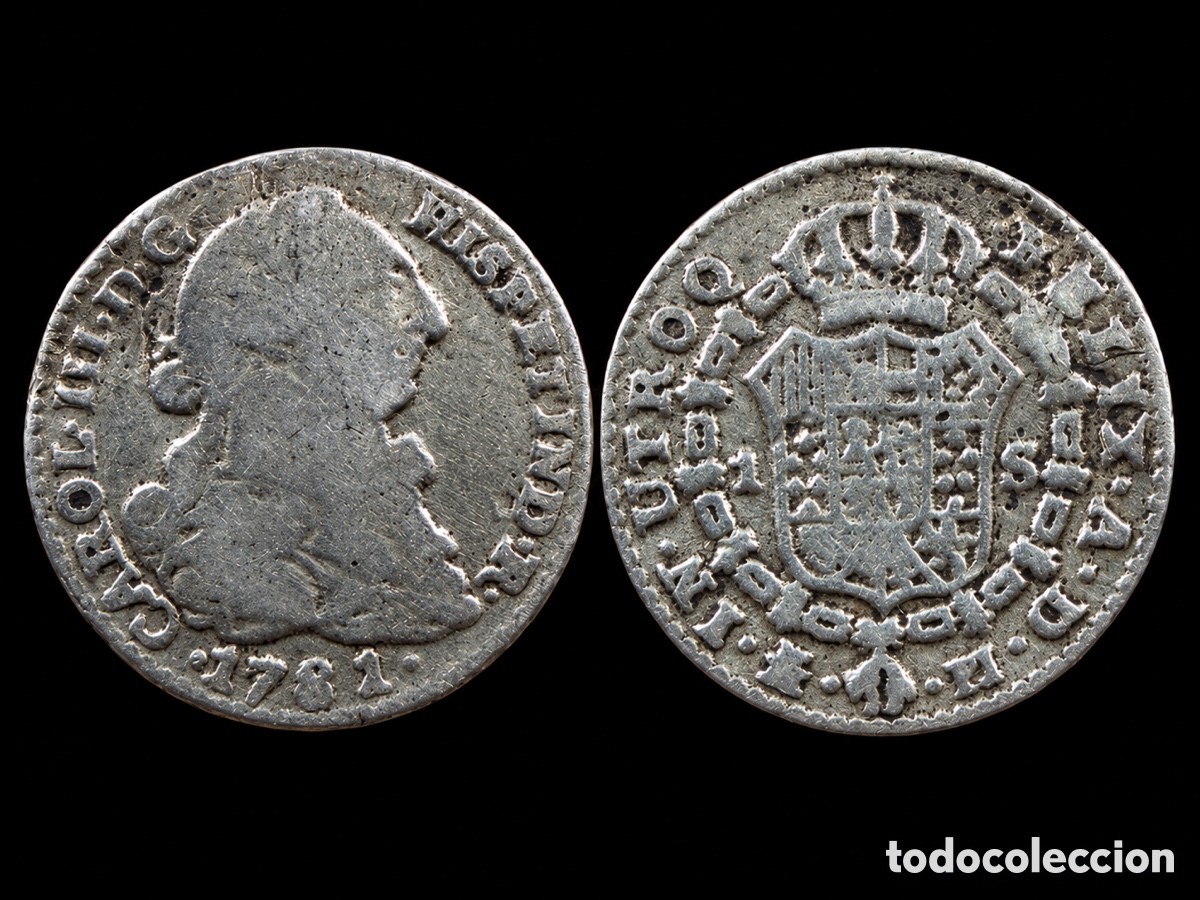 Monedas de Espa&ntilde;a: 1 Escudo Carlos III 1781 Madrid. Falso de &Eacute;poca en plata.