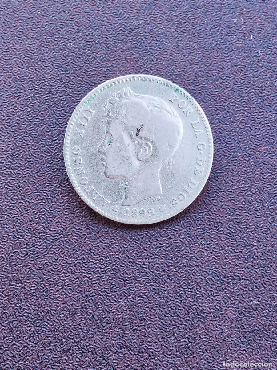 Monedas de Espa&ntilde;a: MONEDA DE 1 PESETA DE ALFONSO XIII DEL A&Ntilde;O 1899*----..DE PLATA.ORIGINAL%1