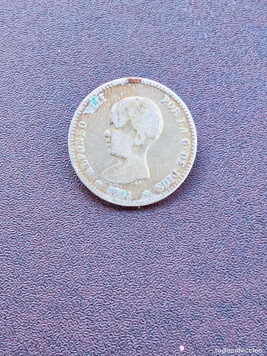 Monedas de Espa&ntilde;a: MONEDA DE 1 PESETA DE ALFONSO XIII DEL A&Ntilde;O 1891*---- PG M..DE PLATA,ORIGINAL%