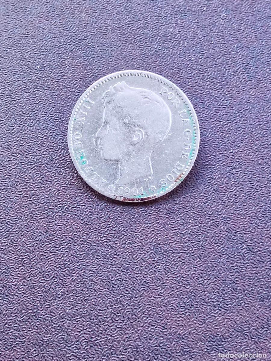 Monedas de Espa&ntilde;a: MONEDA DE 1 PESETA DE ALFONSO XIII DEL A&Ntilde;O 1901*---- SM V..DE PLATA. ORIGINAL%