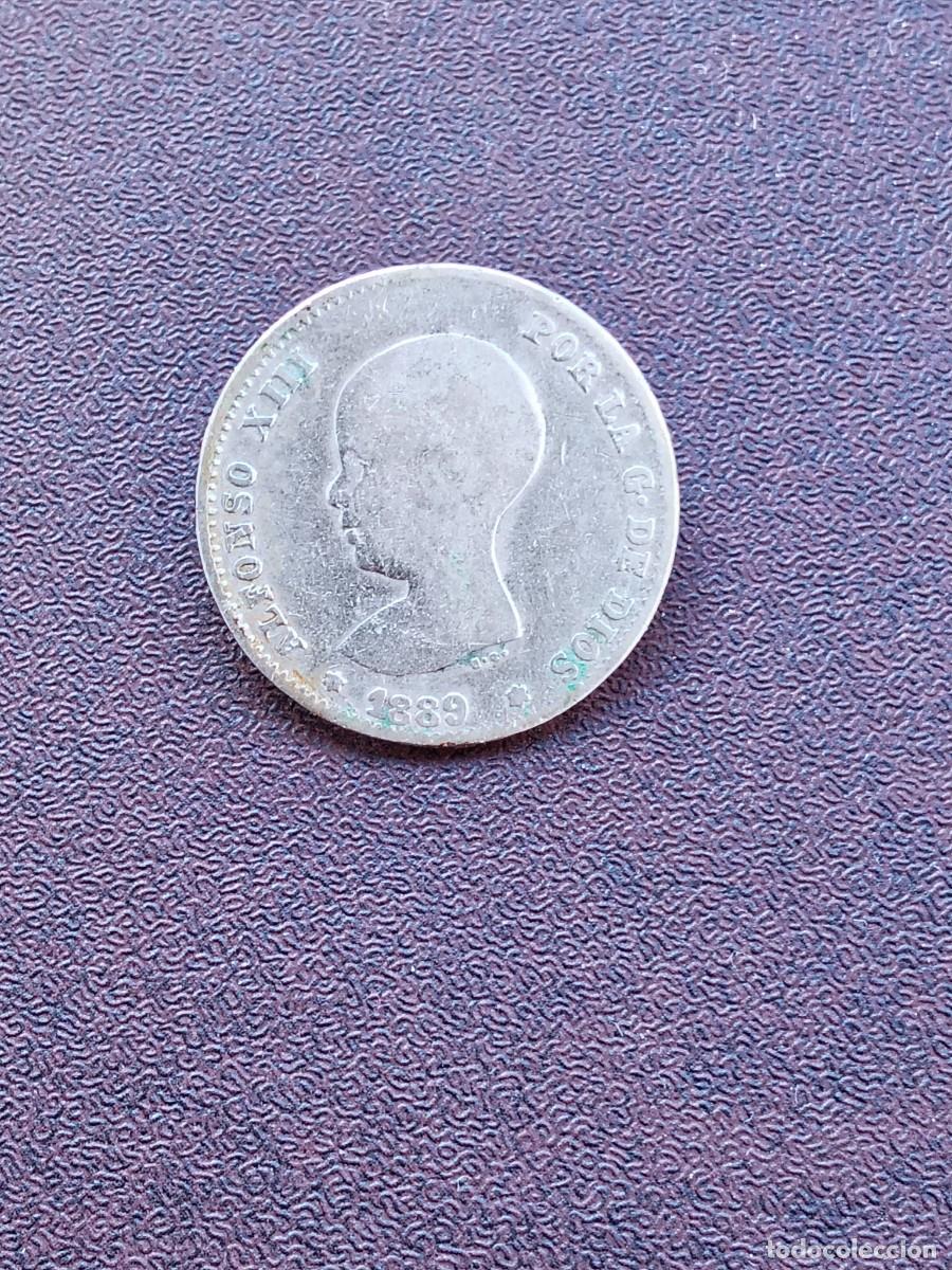 Monedas de Espa&ntilde;a: MONEDA DE 1 PESETA DE ALFONSO XIII DEL A&Ntilde;O 1889*---- MP M (FECHA ESCASA)2