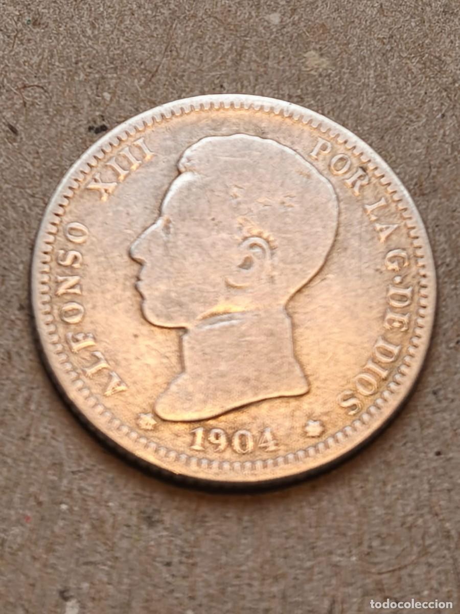 M&uuml;nzen von Spanien: Moneda de plata antigua 1904, 1 pta, Alfonso XIII, cadete