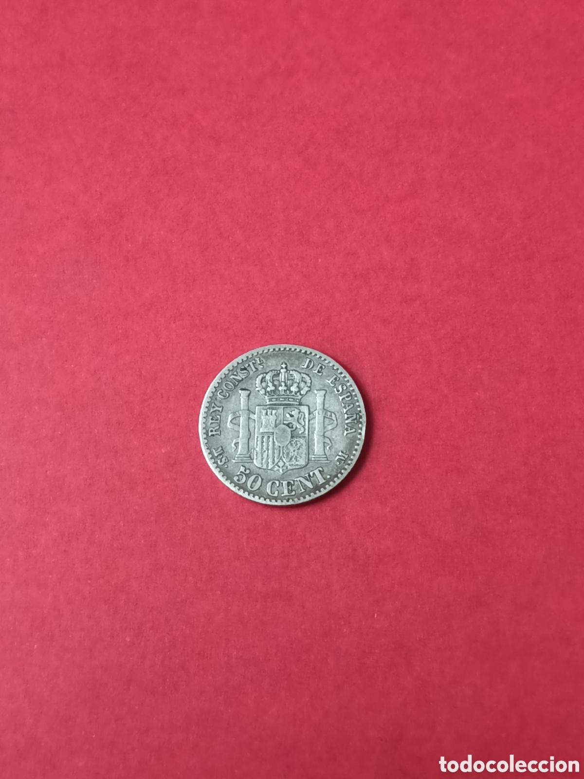 Monedas de Espa&ntilde;a: 50 CENTIMOS 1880 PLATA. ALFONSO XII - Foto 2