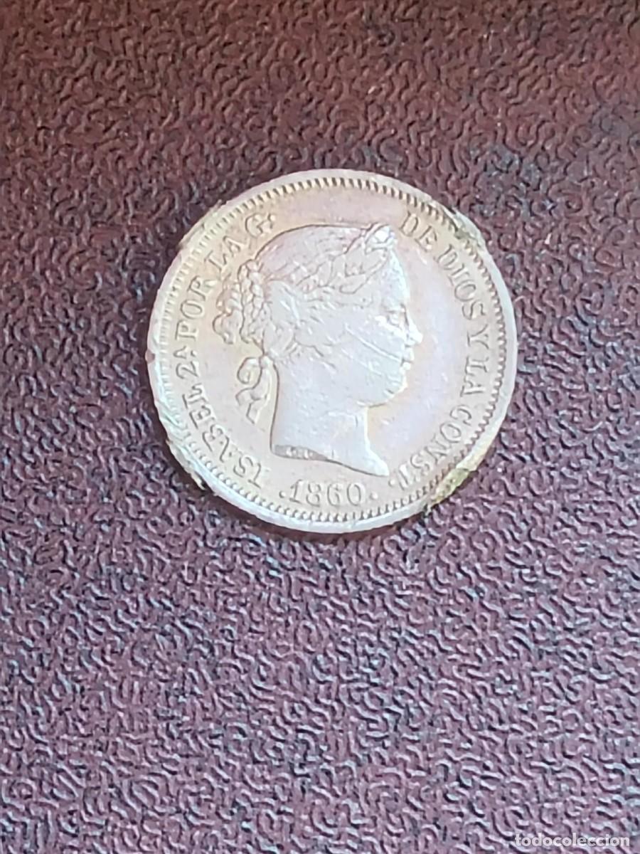 Monedas de Espa&ntilde;a: MONEDA ISABEL II. 1 REAL. PLATA. 1860. CECA MADRID. DE PLATA.ORIGINAL.ENGARZADA.