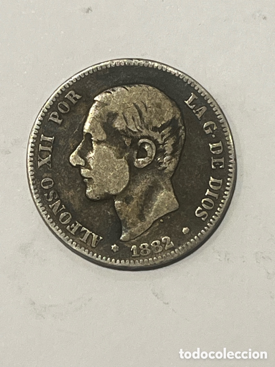 Monedas de Espa&ntilde;a: MONEDA 2 PESETAS, ALFONSO XII, 1882 MSM - PLATA