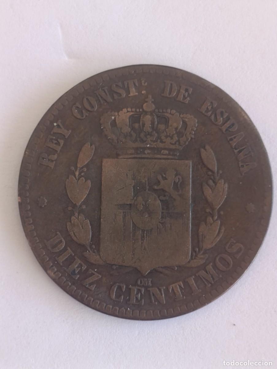 Monedas de Espa&ntilde;a: Moneda 10 C&eacute;ntimos 1870 - Gobierno Provisional - Foto 2