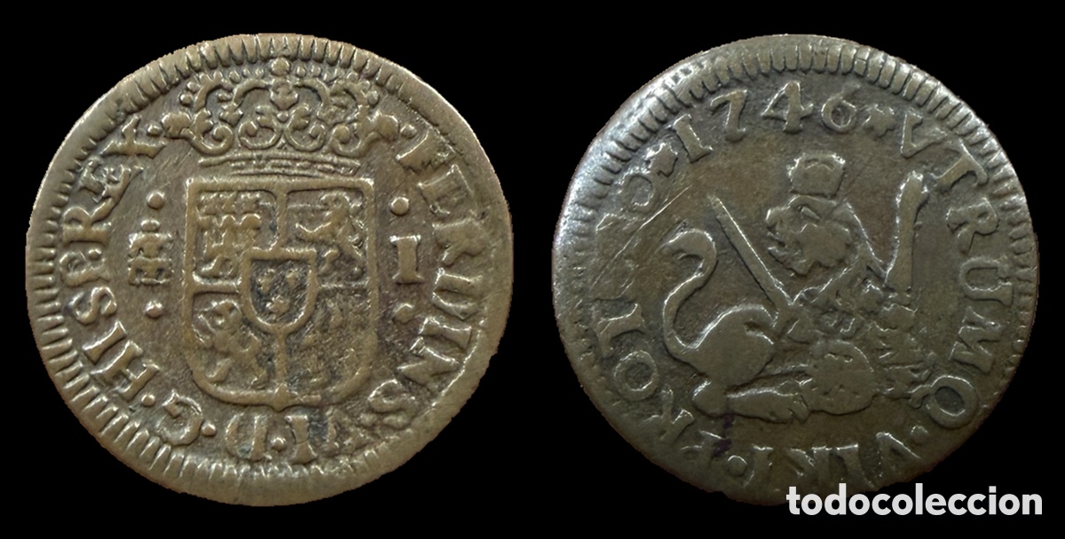 Monedas de Espa&ntilde;a: 1 maraved&iacute; Fernando VI 1746 Segovia